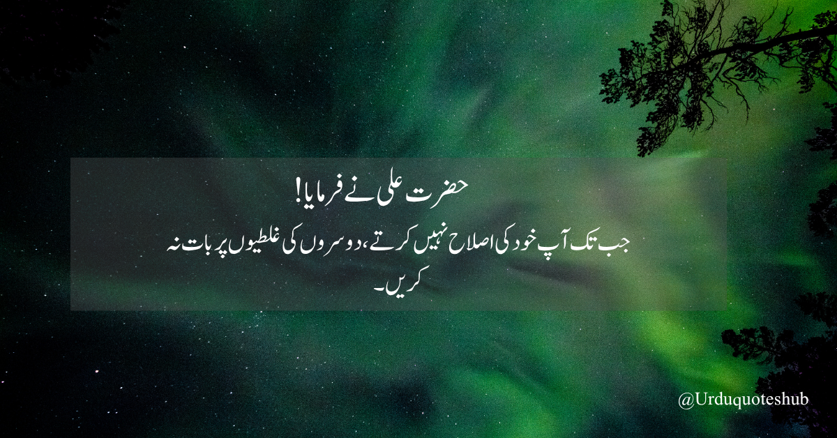 جب تک آپ خود کی اصلاح نہیں کرتے، دوسروں کی غلطیوں پر بات نہ کریں۔