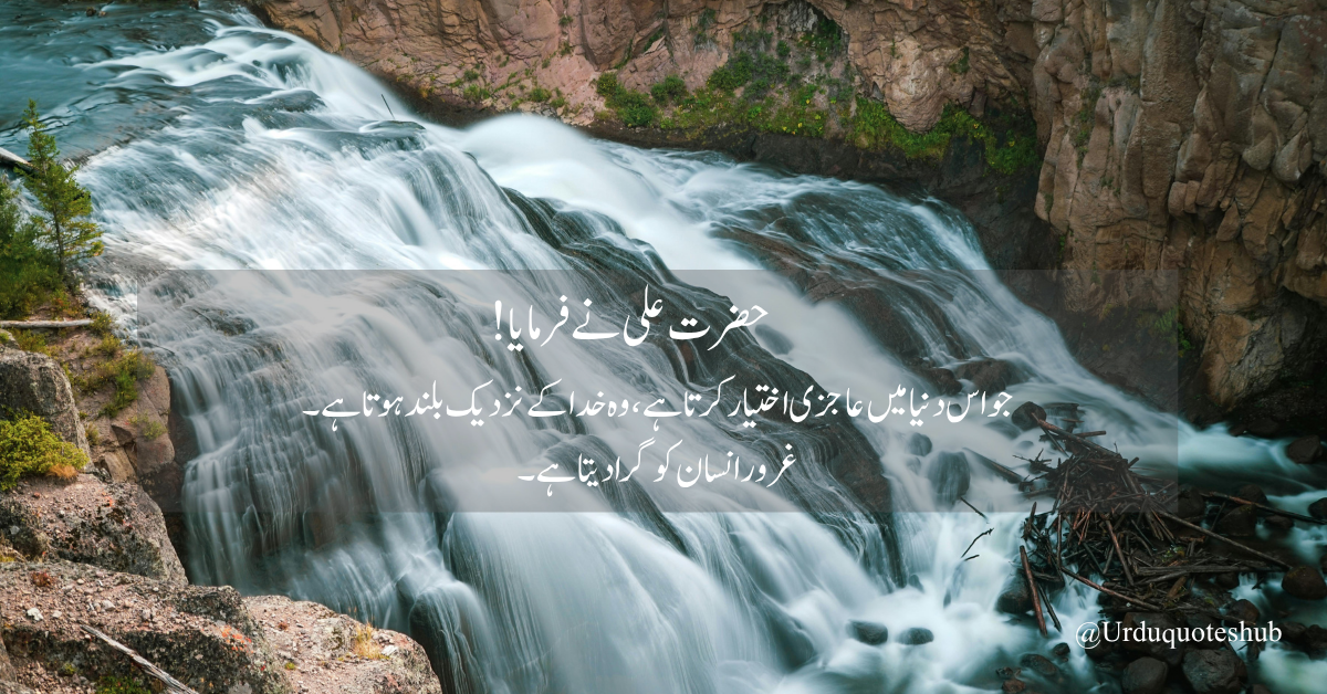 جو اس دنیا میں عاجزی اختیار کرتا ہے، وہ خدا کے نزدیک بلند ہوتا ہے۔ غرور انسان کو گرا دیتا ہے۔
